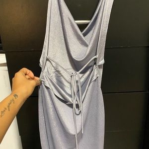 Blue open back dress size small